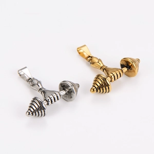 Hand Holding Dumbbell Pendant 304 Stainless Steel Necklace Fitness Gym Sport Style Punk Hip Hop Jewelry For Men