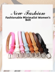 New fashion women's thin belts in 8 colors with silver alloy buckles for dresses