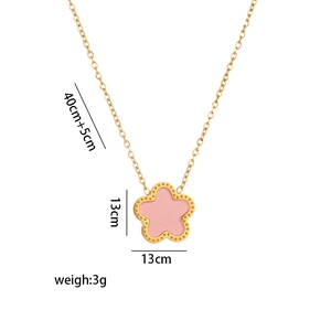 Detailed view of flower necklace specifications with size 13mm and 40cm chain length