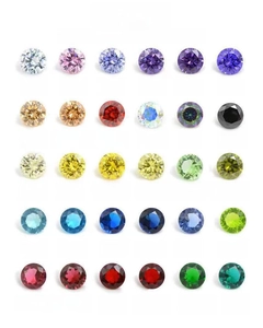 Detailed color chart of 316L stainless steel cubic zirconia stud earring variations