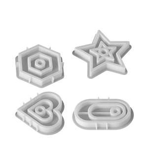 Star heart hexagon and oval silicone resin molds set for DIY candle holders and trays
