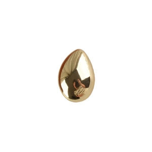 Minimalistische polierte goldene Tropfen-Brosche mit hochglänzender Metalloberfläche