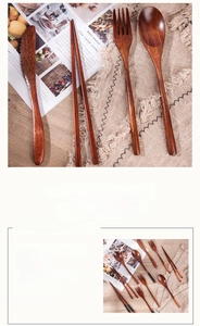 Macro view of Japanese minimalist Phoebe zhennan wooden cutlery set with refined texture
