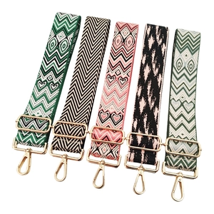 Adjustable Replacement Bag Strap Woven Jacquard Shoulder Strap With Metal Hooks For Handbags Crossbody Colorful Patterns
