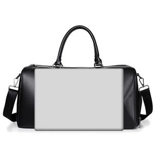 Large black travel bag with dry-wet separation and laptop for size reference