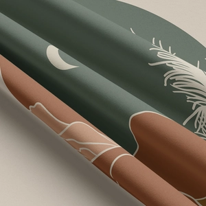 Bohemian style tapestry featuring sun and moon patterns on high-quality woven fabric texture