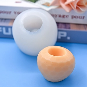 Apple shaped 3D silicone mold for DIY baking and honeycomb textured candle making