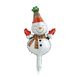 Ballon de Noël en aluminium en forme de bonhomme de neige avec bonnet et écharpe