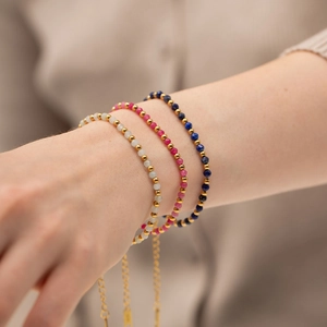 Stainless Steel Beaded Bracelet With Natural Stone Faceted Beads Adjustable Extension Chain Fashion Jewelry For Women
