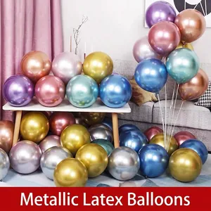 Metallic Latex Balloons Thickened Chrome Shiny Decorative For Birthday Wedding Party Celebration Event