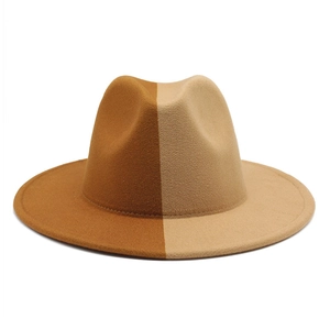 Chapeau Fedora Patchwork Bicolore Vintage Feutre De Laine Bord Large Chapeau De Jazz Pour Hommes Femmes Style Western Coiffure De Fête