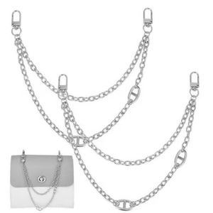 Double Layer Metal Alloy Bag Chain Strap Charm With Anchor Links And Snap Hooks For Handbag DIY Decoration