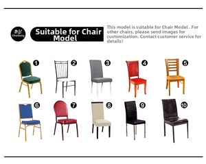 Universal white stretch chair cover shown compatible with ten different dining chair styles