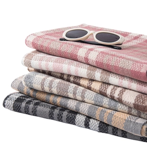 British plaid scarves in various colors with tassels for winter fashion style