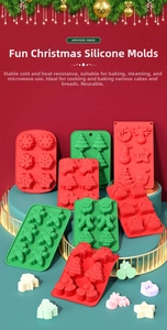 Christmas silicone molds featuring food-grade snowflake and tree shapes in festive colors
