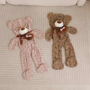 Giant Teddy Bear Plush Toy Skin Unfilled Semi-finished Rose Velvet Heart Love Embroidery Bow Tie Soft Animal Doll Cover