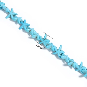 Turquoise blue starfish beads 13mm for DIY jewelry making and necklace crafting