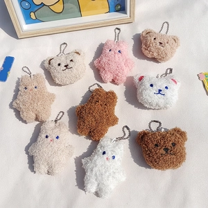 Cute Cartoon Plush Bear Rabbit Head Brooch Soft Embroidery Animal Charm For Clothing Backpack DIY Decoration Accessory