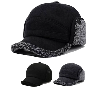 Men Winter Baseball Cap With Warm Earflaps Thickened Sherpa Lined Windproof Outdoor Casual Hat