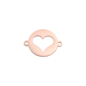 Rose gold stainless steel hollow heart pendant connector for DIY jewelry necklaces