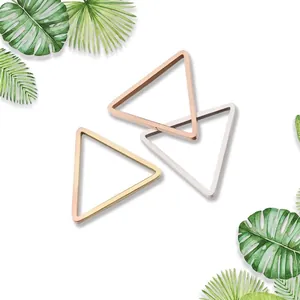 Geometric Triangle Pendant Stainless Steel Mirror Polished Hollow Charm For DIY Jewelry Making Necklace Earring Components