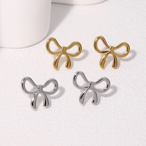 Minimalistische Schleifen-Ohrstecker in Gold und Silber aus hochwertigem Edelstahl-Material