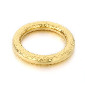 Vintage 18k gold plated stainless steel bangle with a unique textured hammered finish