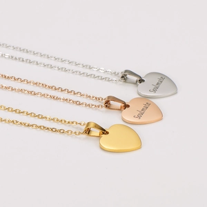 Three heart soulmate necklaces in silver, rose gold, and gold plated stainless steel
