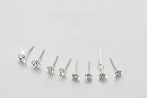 Detailed S925 sterling silver earring studs for DIY jewelry showing 0.75mm pin thickness