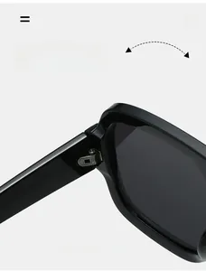 Macro detail of high-quality metal hinge and durable black glossy frame on pilot sunglasses