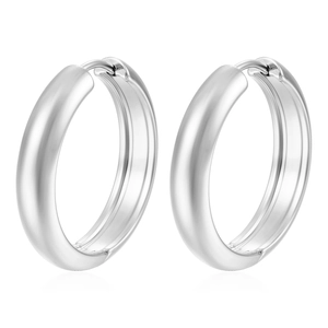 Orecchini a cerchio tondi minimalisti da 5mm in acciaio inossidabile argento lucido