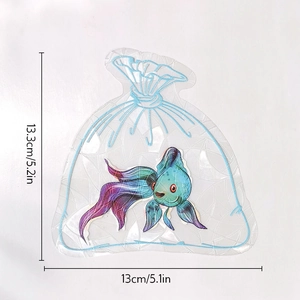 Rainbow suncatcher goldfish glass sticker with size dimensions 13.3 cm by 13 cm