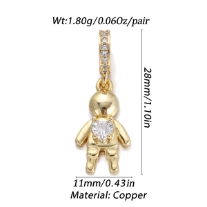 Detailed technical diagram showing dimensions and weight of golden copper pendant