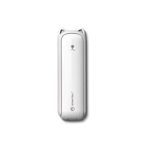 Portable white kitten-themed handheld folding fan with cat ears and minimalist design