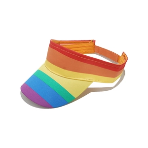 Visiera Parasol A Righe Arcobaleno Cappello Poliestere Traspirante Protezione UV Esterno Estate Spiaggia Sport Berretto Regolabile Per Donne