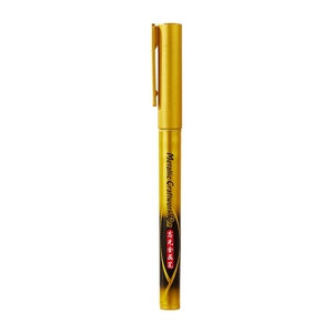 Gold metallic craftwork pen for DIY cards with waterproof ink on white background
