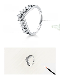 Macro detail showing crown design, S925 hallmark, and zircon inlay of the silver ring