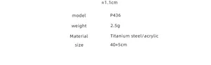 Detail of P436 titanium steel heart necklace with 1.1cm pendant and 40+5cm chain