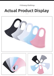 Washable breathable fabric face masks in five colors with seamless ear loop design