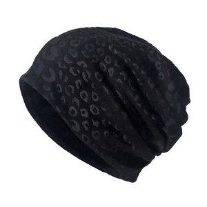 Leopard Print Slouchy Beanie Hat Polyester Warm Soft Autumn Winter Fashion Casual Headwear For Men Women