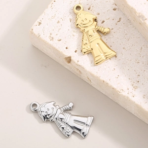 Pendentifs astronaute créatifs en acier inoxydable doré et argenté pour colliers DIY