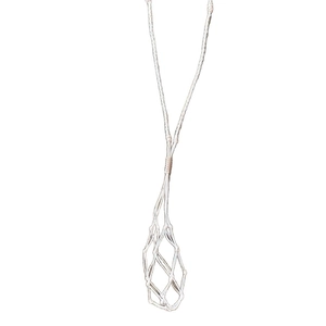 Pochette collier macramé faite main en coton pour cristaux et pendentifs personnalisés