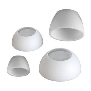 White silicone earbud tips replacement set in two sizes for in-ear headphones comfort