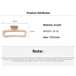Specifiche tecniche della molletta per capelli in acrilico opaco da 12cm color albicocca