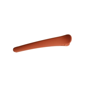 8cm matte orange hair clip with a smooth rubber finish on a clean white background