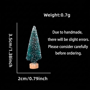 Detailed dimensions of a 3.5cm mini sisal Christmas tree with a wooden base and snow