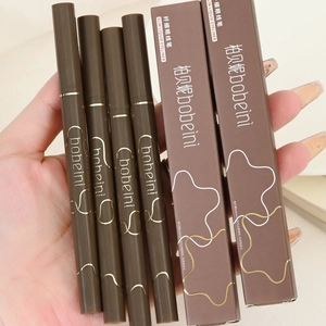 Macro shot of 0.05mm ultra-slim waterproof liquid eyeliner pens and packaging