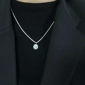 Minimalist S925 sterling silver necklace with a baroque freshwater pearl pendant