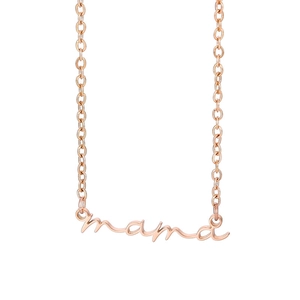 Rose gold Mama pendant necklace in cursive font for women, elegant jewelry gift