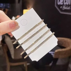 Rhinestone Bobby Pin Alloy Glitter Hair Clip Minimalist Hairpin Elegant Side Bangs Barrette Fashion Headwear For Women